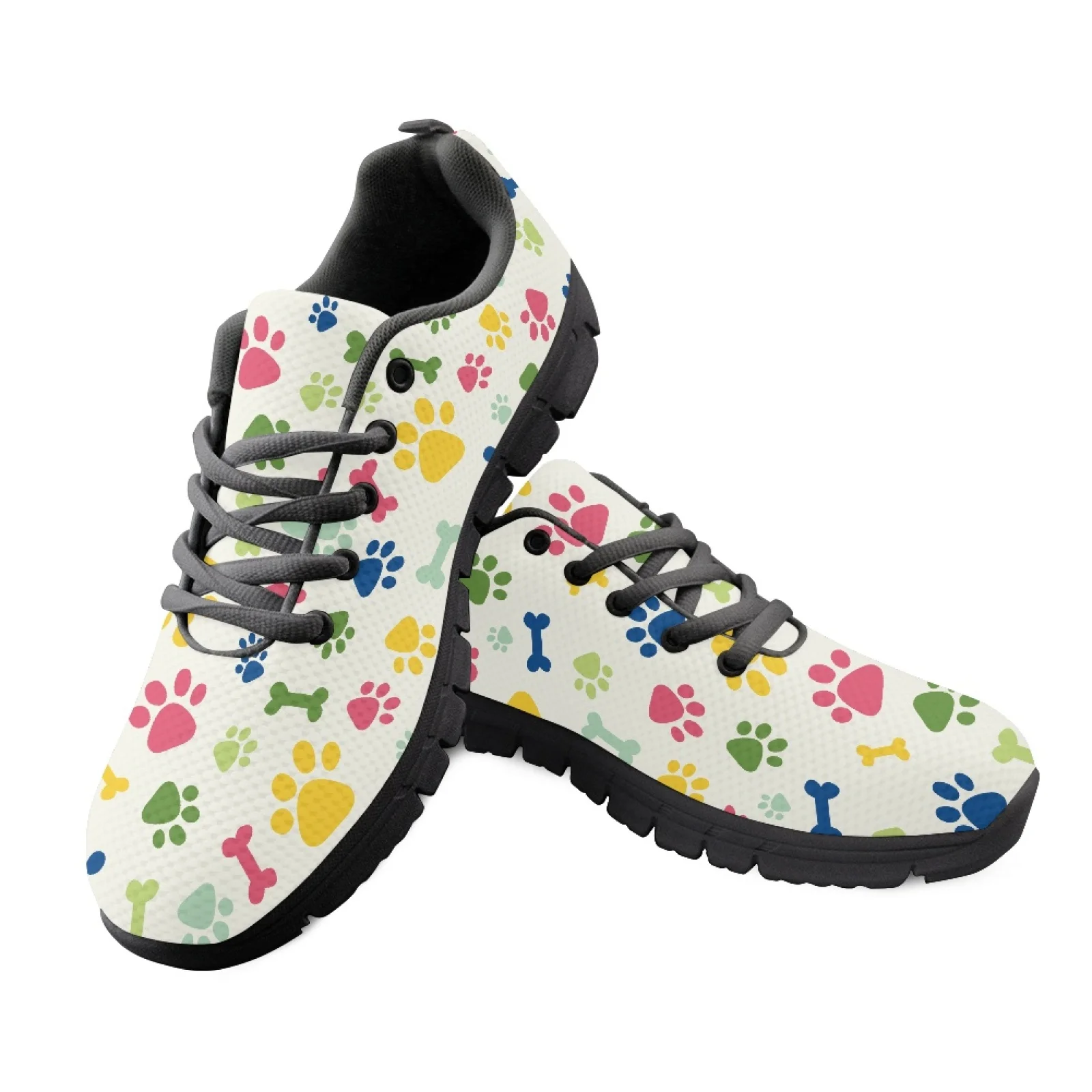 Coloranimal Colorful Paw Men Cushioned Jogging Shoes for Long Standing Hospital Floor Non Slip Sports Shoes for Outdoor