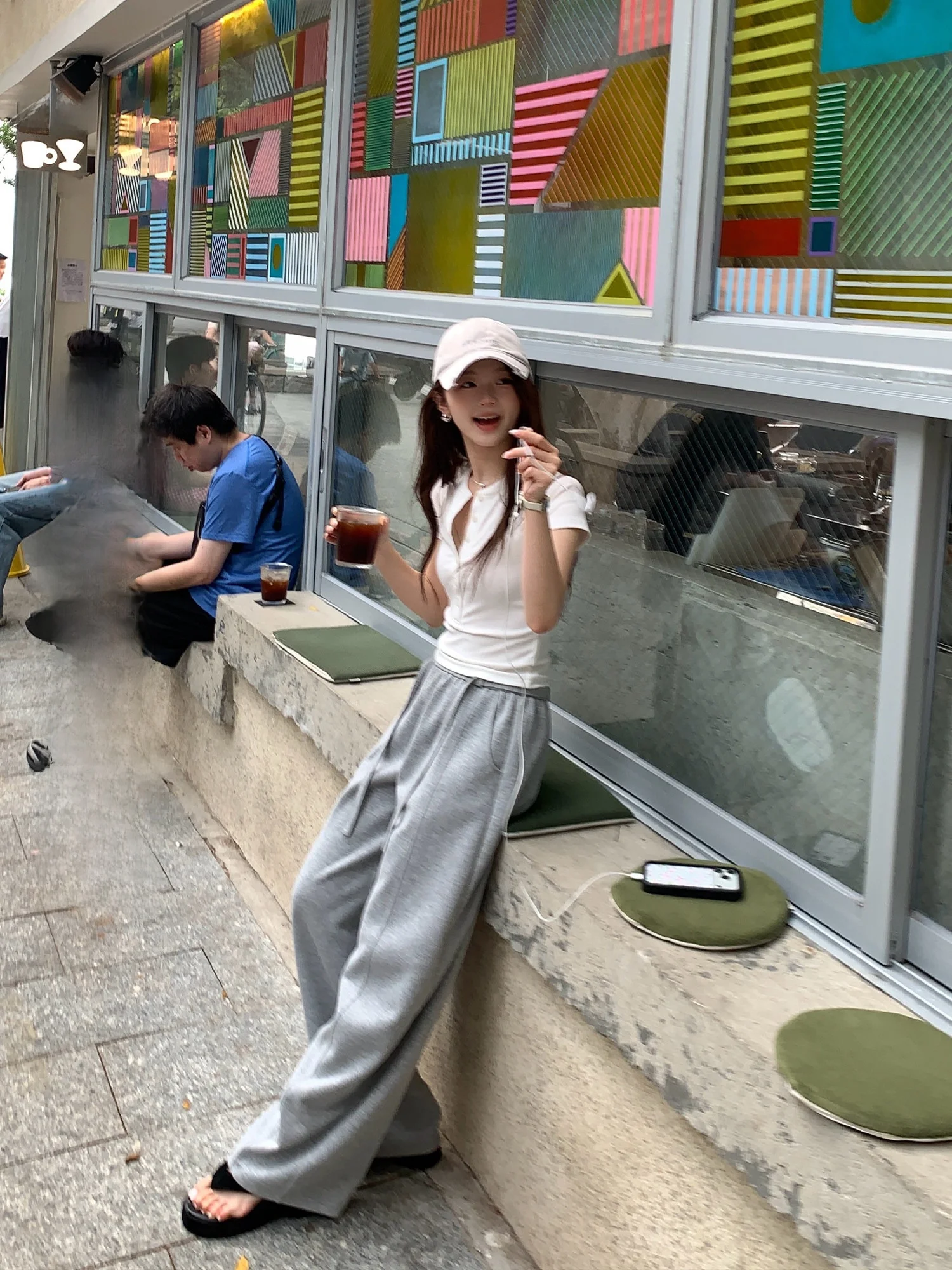 

Fashionable Casual Grey High Waist Wide Leg Pants Women's Loose Comfortable Summer Trousers Harlan Pants Straight Cut