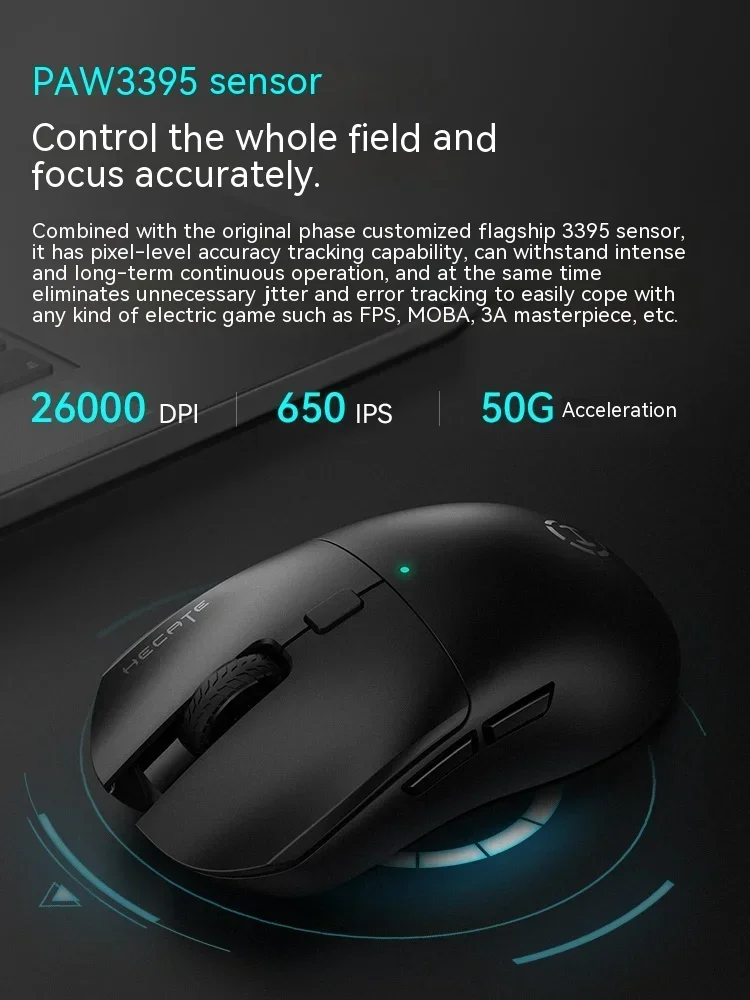 Imagem -03 - Edifier-hecate G3m Pro Tri Mode Mouse Paw3395 sem Fio Bluetooth Leve E-sports Acessório Gamer Computador pc Presente