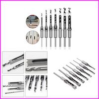 7Pcs Square Hole Mortise Drill Bit Set HSS Woodworking Bits Storage Case