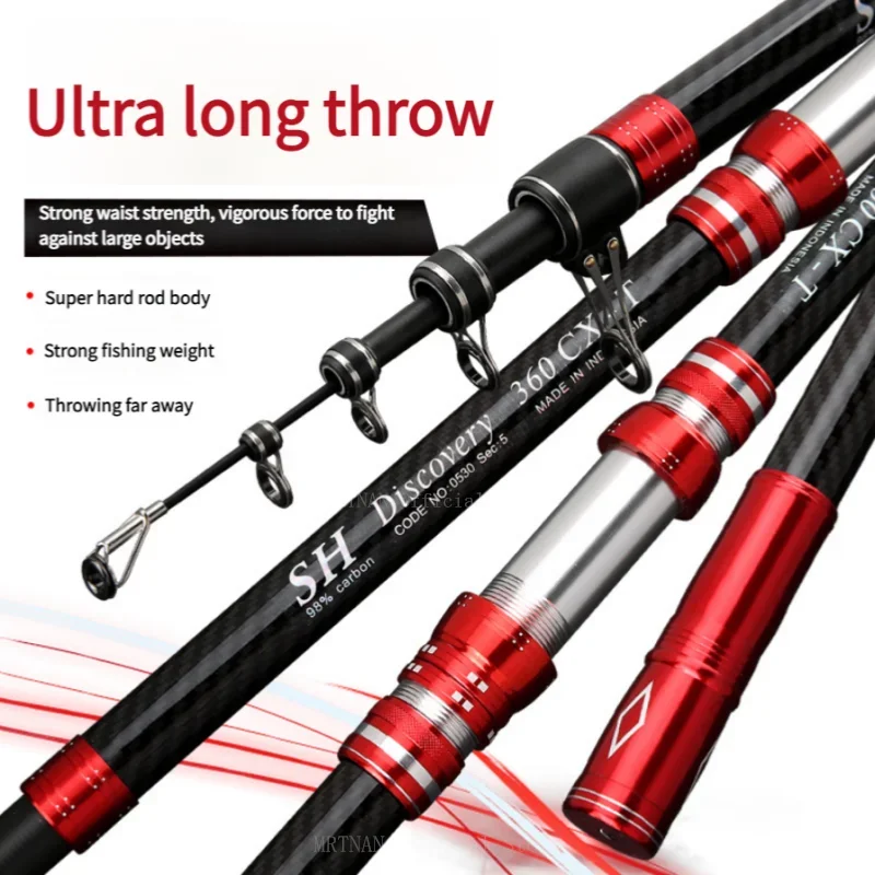 Superhard Carbon Spinning Fishing Rod 2.7-4.5m Travel Throwing Rod Bait Weight 50-200G Surfcasting Pole Fishing Rod