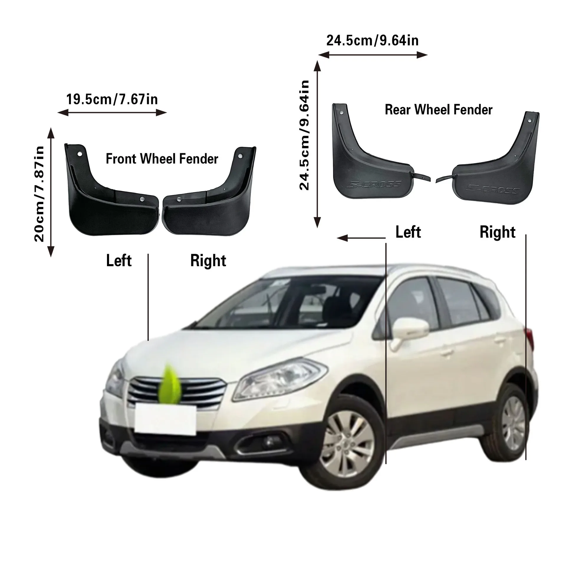 Immagine 4: Per Suzuki Sx4 S-Cross Sx4 Crossover parafango, parafango antispruzzo, parafango ruota anteriore e posteriore