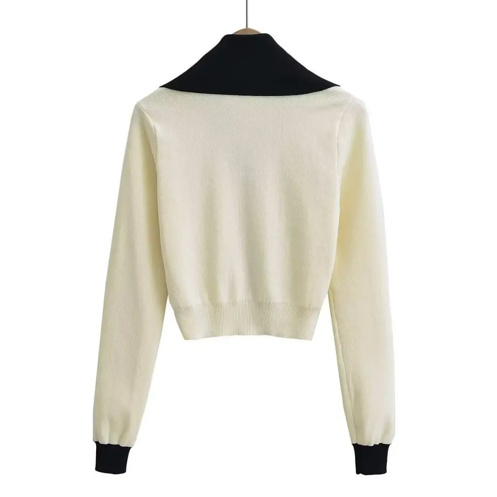 

Autumn Fashion V-Neck Knitted Cardigan for Women Metal Buckle Design Style C83834