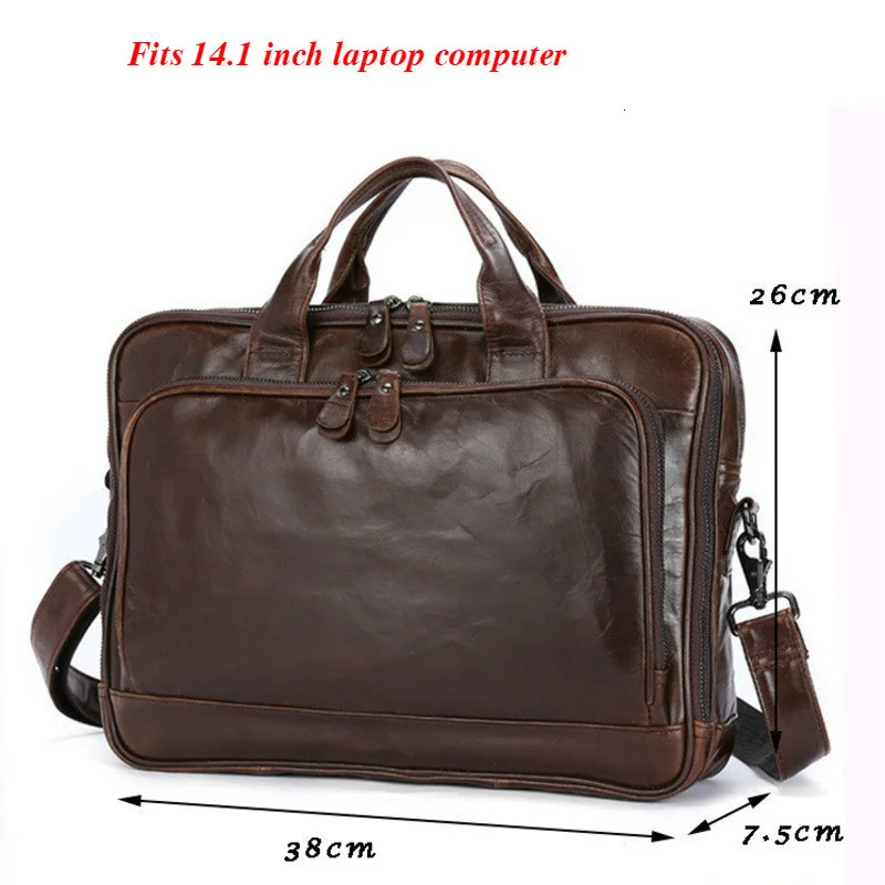 Men\'s Briefcases Office Cowhide Large Capacity Handbag Business Soft Genuine Leather Laptop Men Briefcase Male Messenger Bags