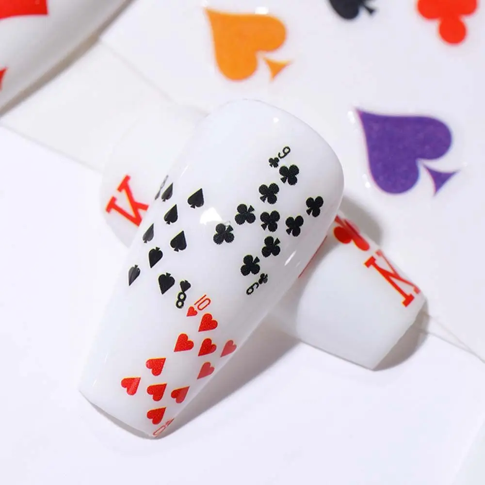 3D الأزياء لاصق مثيرة للاهتمام مانيكير DIY مسمار الديكور أوراق اللعب تصميم بوكر مسمار الفن ملصق #3