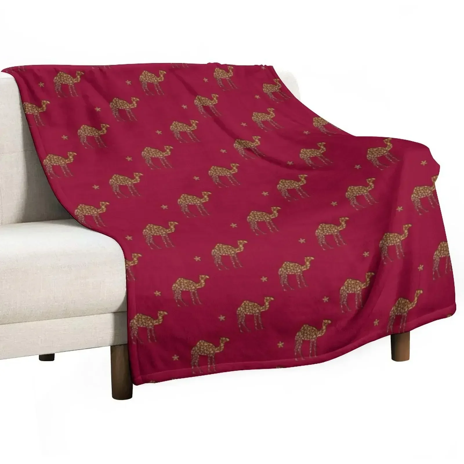 Christmas camel design for desert dwellers, those who love camels, and the KAUST community Throw Blanket