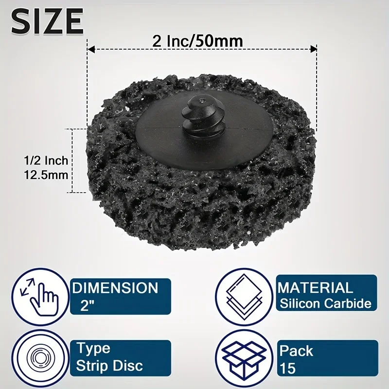5pcs Quick Change Easy Strip Discs - High-Performance Paint Stripping Wizard - Durable Black Abrasive Wheel for Effortless Welds