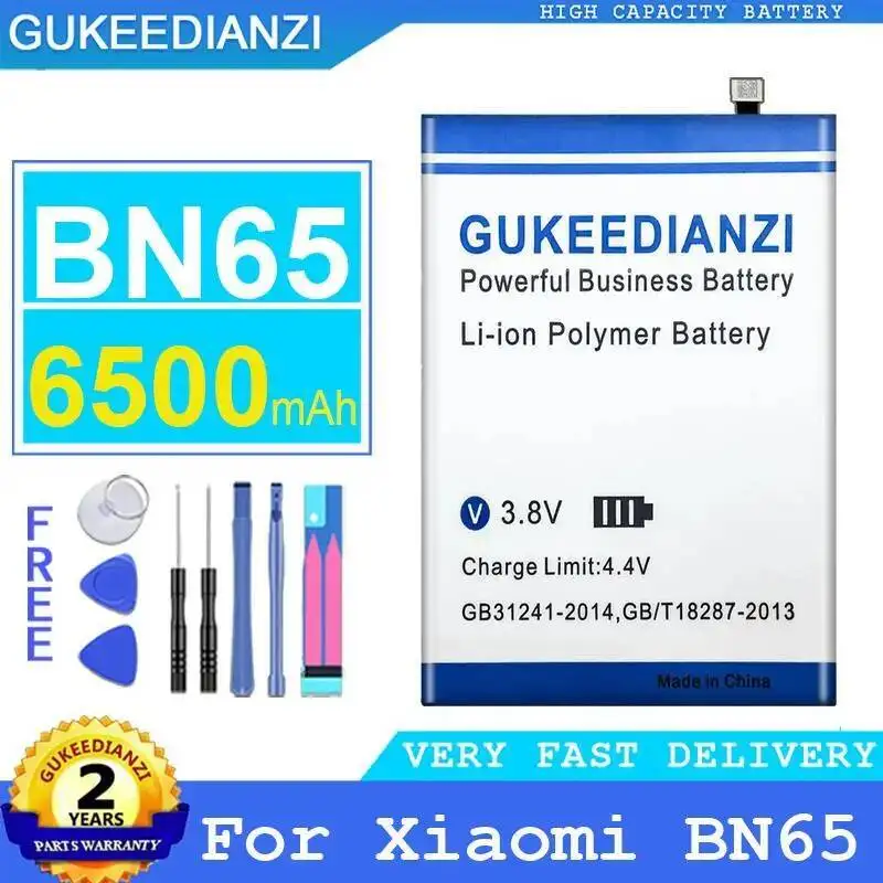 

Mobile Phone Battery Long-Lasting 6500Mah For Xiaomi BN65 High-Capacity