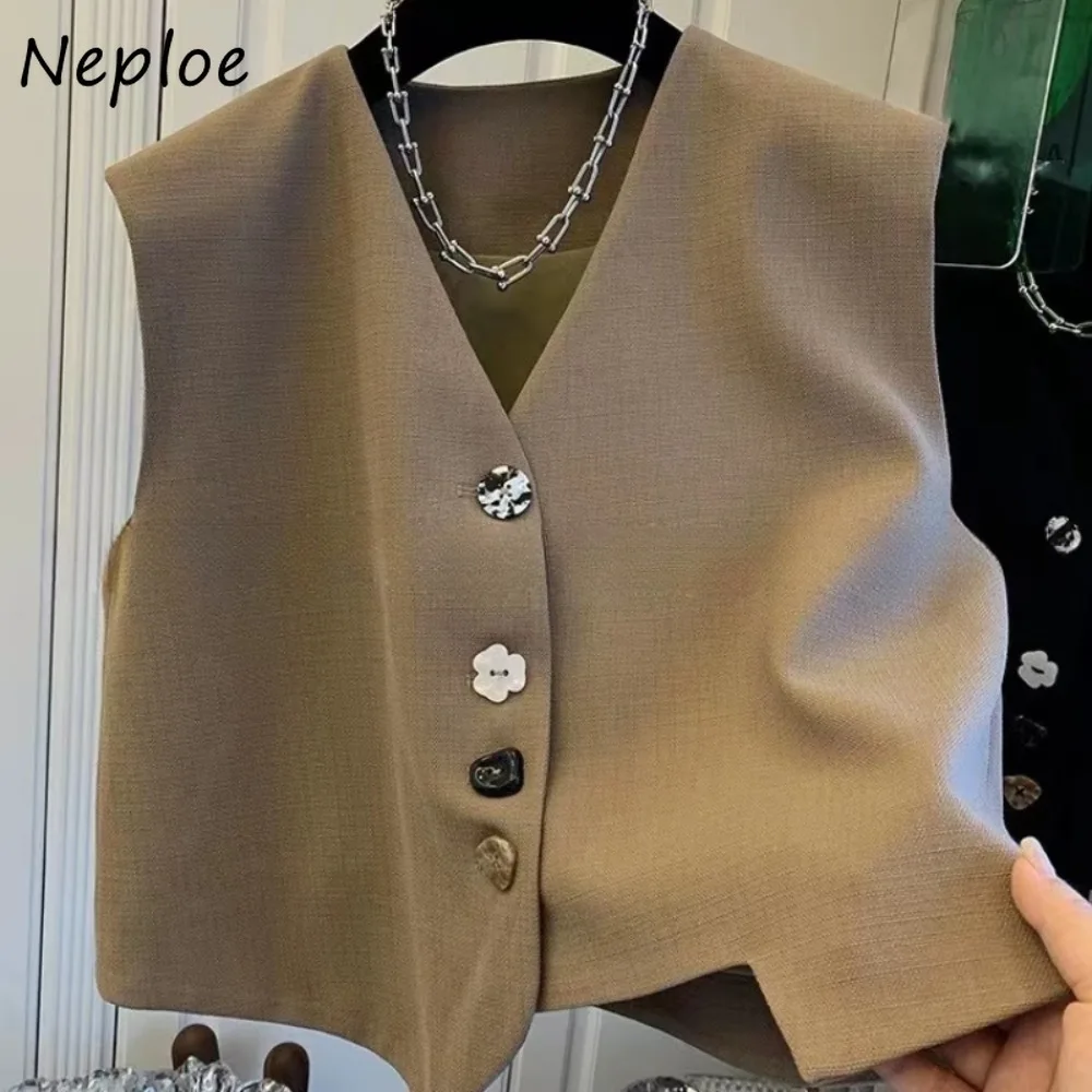 Neploe Europe Age Reduction Casual All-match Jacket Western Style Tailored Coat Loose Trendy Irregular Vest Exquisite Women Tops