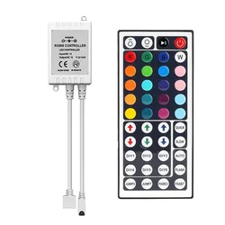 Controlador Led IR RGB, controlador de luces LED, atenuador remoto IR DC12V para tira de LED RGB 3528 5050