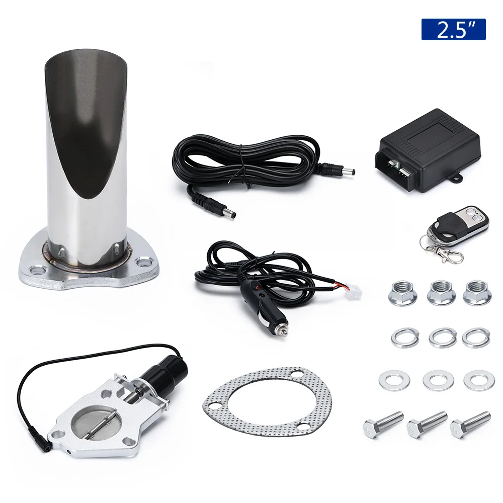 2.5 " / 3" Uitsparing Roestvrijstalen Uitlaat Uitgesneden Header Worden Gesneden Pijp Elektrische Klep Uitlaat Tip Uitlaat kit