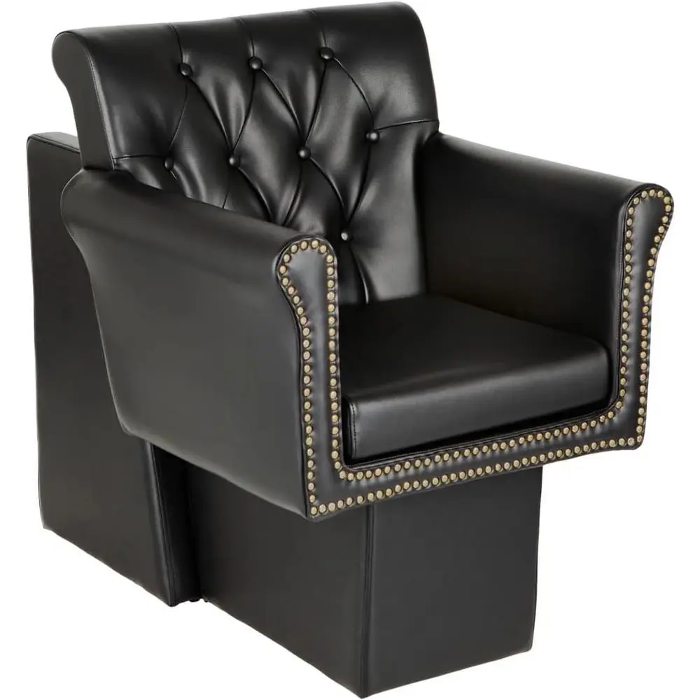 

Кресло для сушки волос Chelsea Black с латунной отделкой, широкой подушкой сиденья, съемным чехлом, стильное и комфортное - NIN-9902DC-BLK