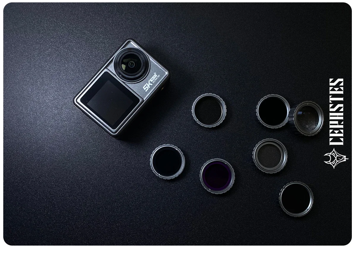 كاميرا CERASTES Action 5K 4K 60FPS EIS عدسة قابلة للتبديل 48 ميجابكسل تكبير كاميرا مثبت إلكتروني كاميرا عمل WiFi لمدونة الفيديو