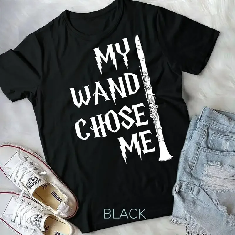 Funny Clarinet Shirt For Clarinet Players My Wand Chose Me Unisex T shirt