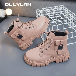 Children Casual Shoes Martens Non-slip Short Boots Ankle Boots Kids Sneakers New Fashion Cotton Shoes for Girls Boots