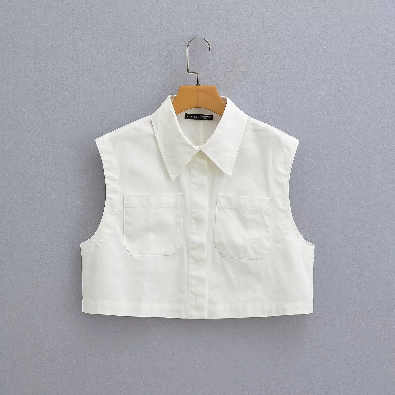 

JNLEAOG Women's Faion Design Vest Spring New Sle Slim Fit Polyester Fiber No Sve ort Length Pure Color ex