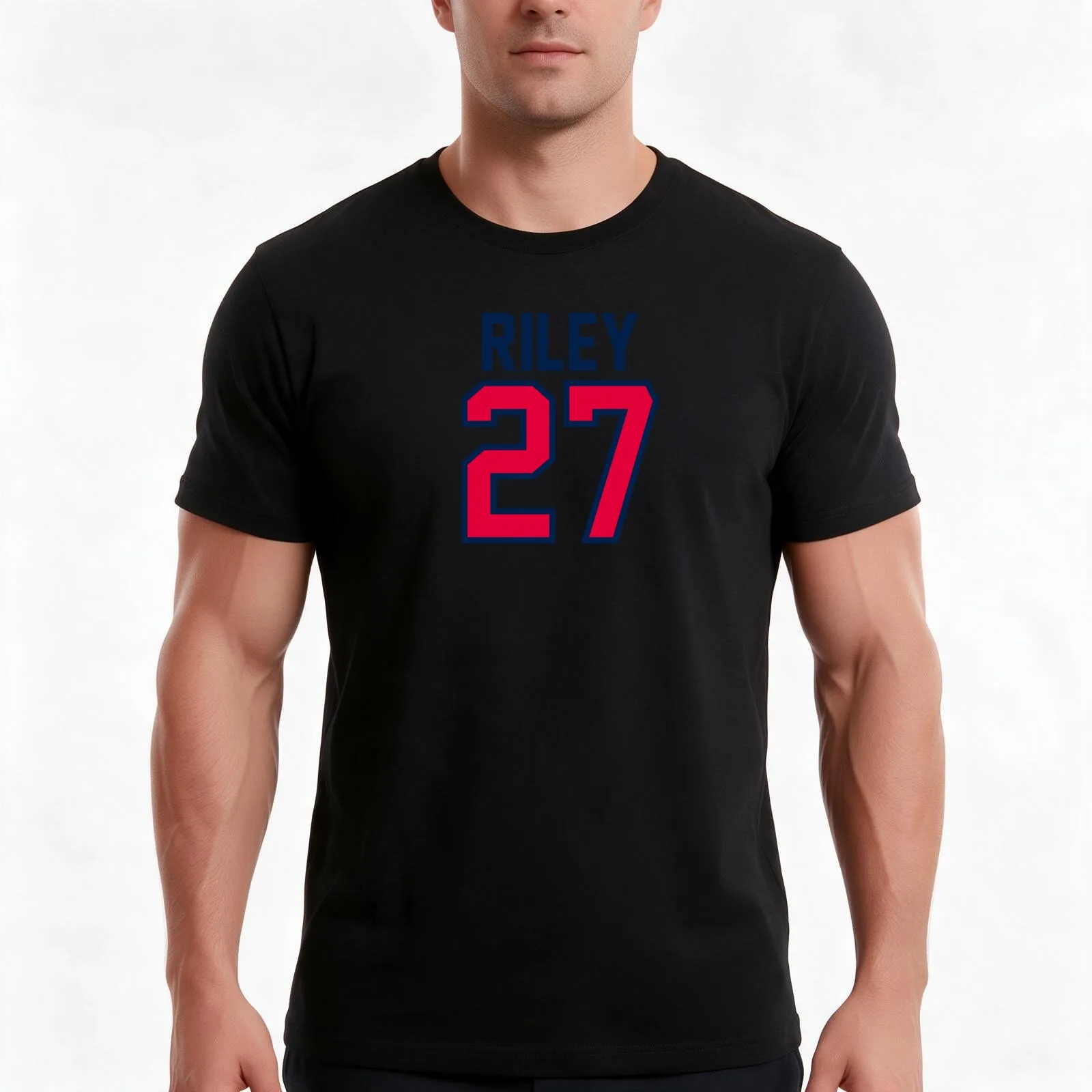 austin riley jersey number T-Shirt, Summer Casual Cotton Tee, Oversized Streetwear Tops, Vintage Graphic Print, Unisex Men Women