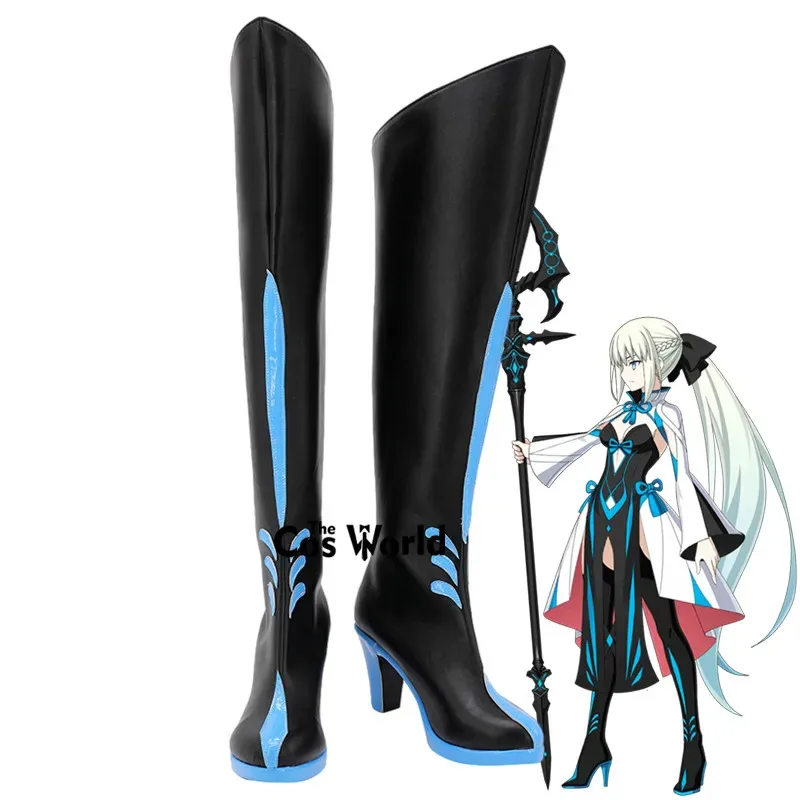 

Fate Grand Order Morgan le Fay Games Customize Cosplay High Heels Shoes Boots