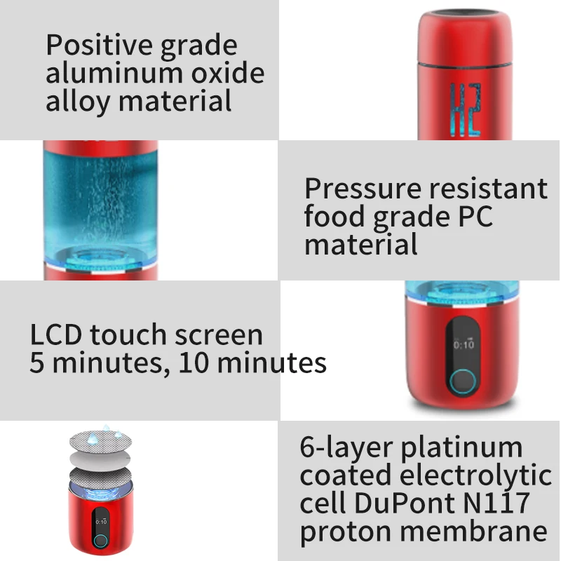 5000ppb hydrogen rich water cup factory direct sales convenient high concentration hydrogen water cup 230ml