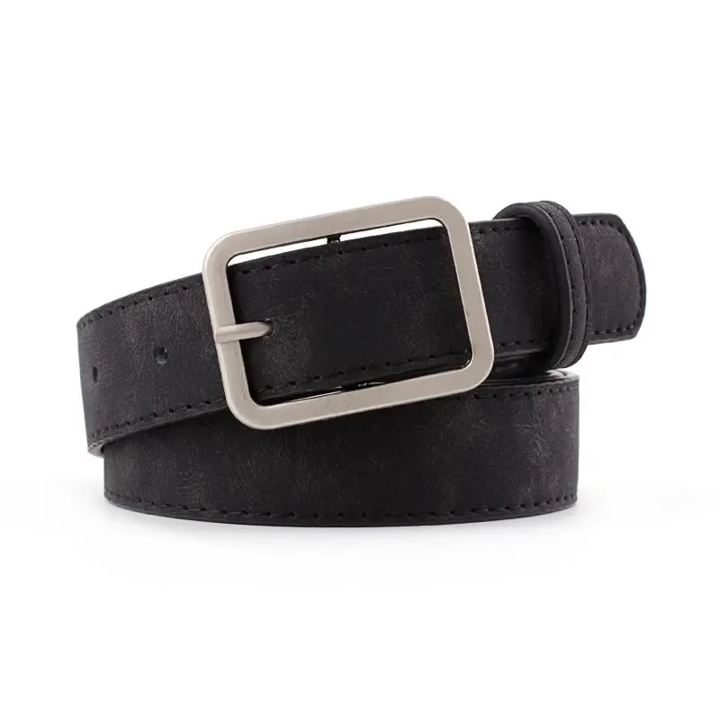 2024 2.8Cm Brede Lederen Tailleband Riem Zwart Bruin Hoge Kwaliteit Vrouwen Vierkante Metalen Gesp Riemen Dames Vrouwelijke Riemen Voor Jeans