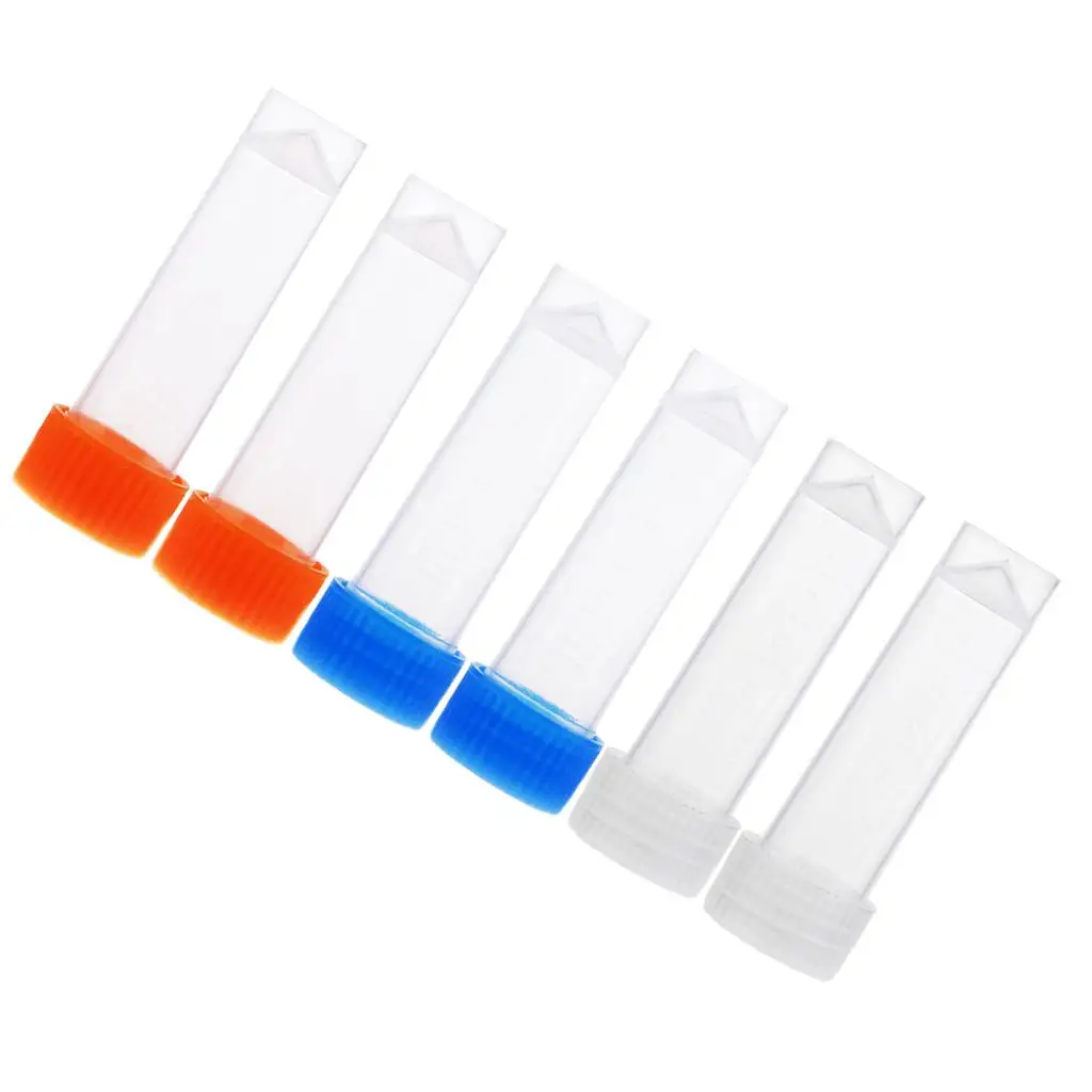 

6Pcs /set Clear Tube Plastic Bead Storage Organizer Containers 55mm long