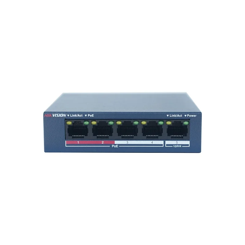 HIKVISION 4CH  PoE Switch, DS-3E0105P-E/M Unmanaged PoE LAN Switch, PoE LAN Network Switch