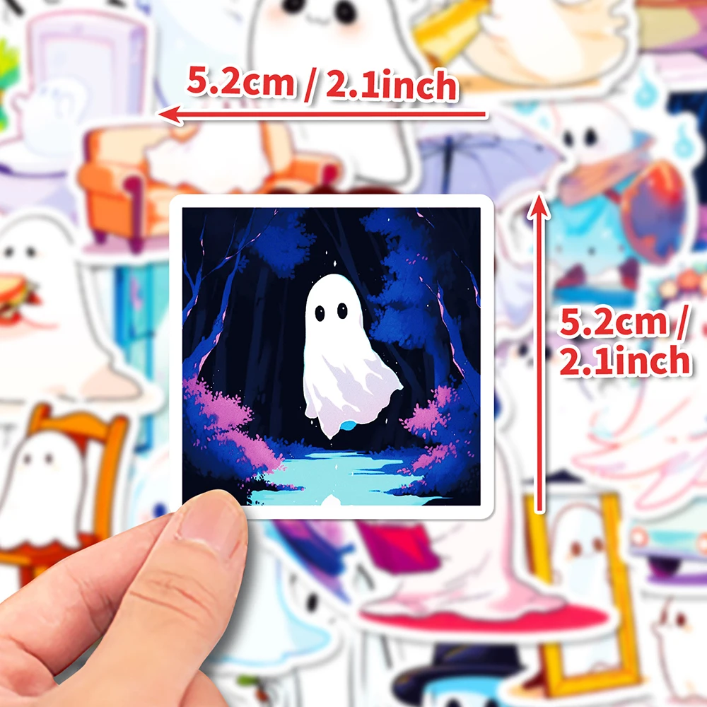 10/30/50pcs Kawaii Ghost Stickers Halloween Decoration Cute Cartoon Decals DIY Notebook Phone Laptop Luggage Fridge Kids Sticker