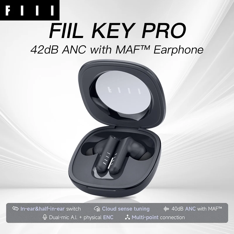 

FIIL Key Pro Wireless Earphone 40dB ANC Earbuds Active Noise Cancellation 30Hours Playtime Bluetooth 5.4 TWS ENC Earbuds