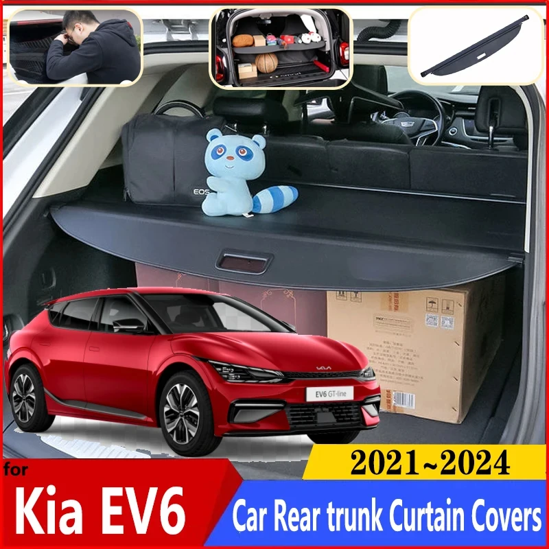 

Car Trunk Curtain For Kia EV6 Accessories 2023 2021 2022 2024 CV Car Trunk Luggage Curtain Cargo Covers Anti-peeping Accessories