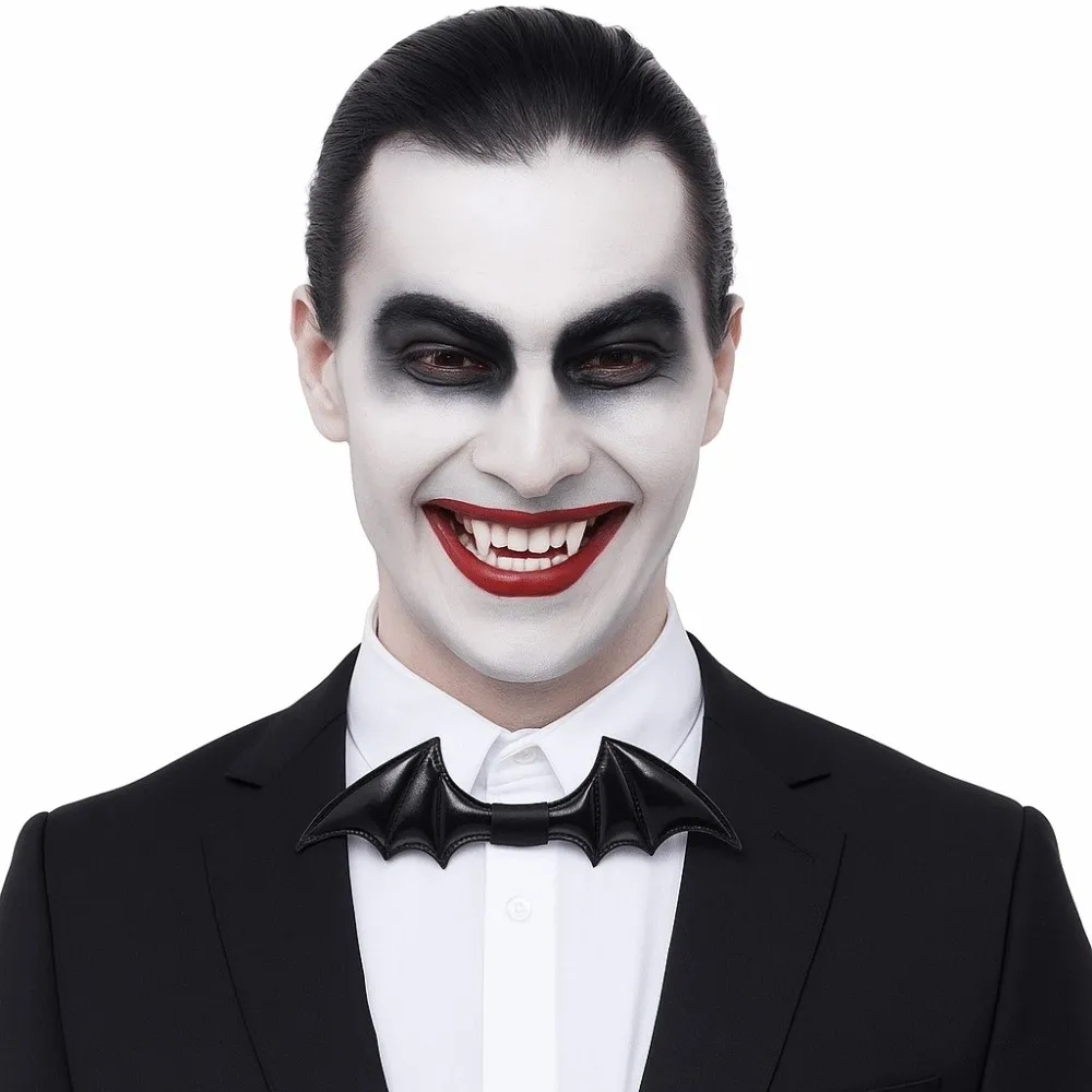 클래식 PU 가죽 할로윈 Cravat 조정 가능한 소프트 박쥐 나비 넥타이 크리 에이 티브 블랙 남자 넥타이 셔츠