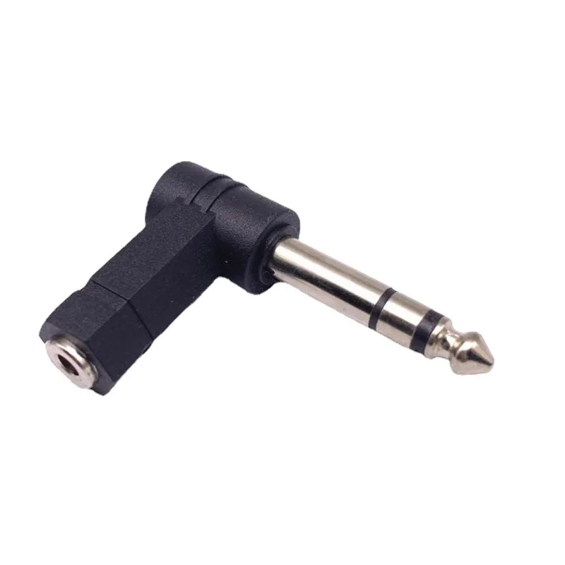 6.5mm Male to 3.5mm Female Plug 3 Pole Right Angle Stereo Audio Adapter 90 Degree 6.5 to 3.5 Male Connector Converters