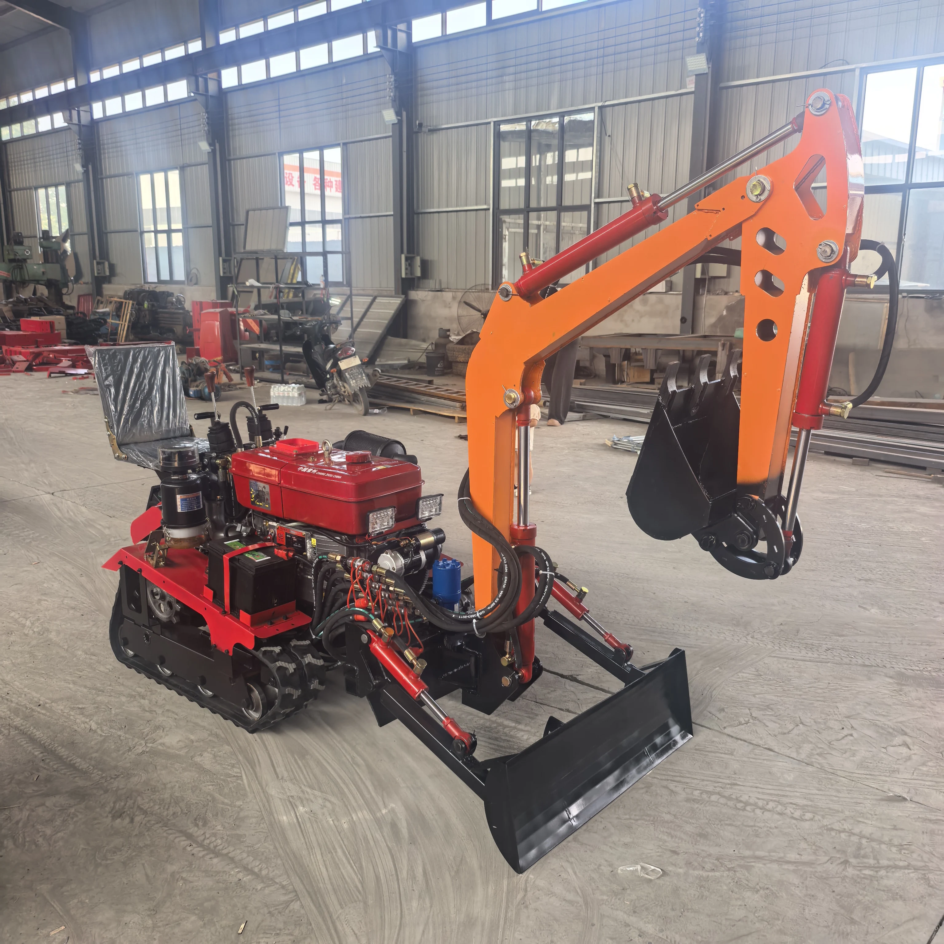 Factory Supply Ride on Rotary Tiller Garden Mini Tractor Agriculture Equipment Cultivator Machinery With Excavator