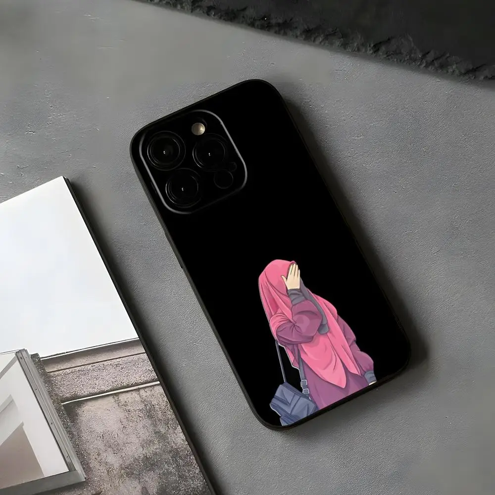 

Muslim Islamic Arabic Hijab Face Gril Eyes Koran Phone Case For Iphone 16 15 12 14 Se 2022 Pro Max 11 13 Xr X Xs Mini Plus Funda