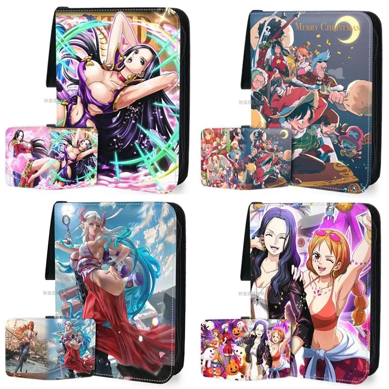 Anime One Piece Boa Hancock Nami Yamato Nico Robin Black Maria Customizable Card Booklet Zipper Birthday Gifts