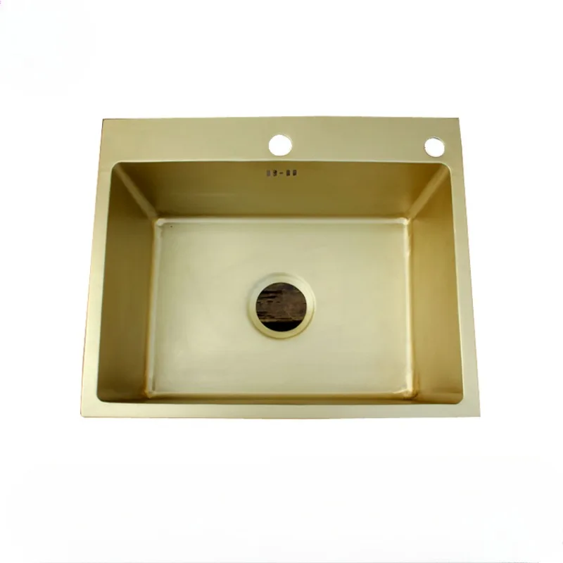 China ex-factory price 304 stainless steel single bowl kitchen sink handmade brass gold kitchen sink