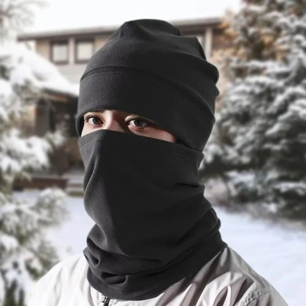 

New Dralon Hat Scarf Set Windproof Warm Neck Warmer Coldproof Face Shield Outdoor Sports