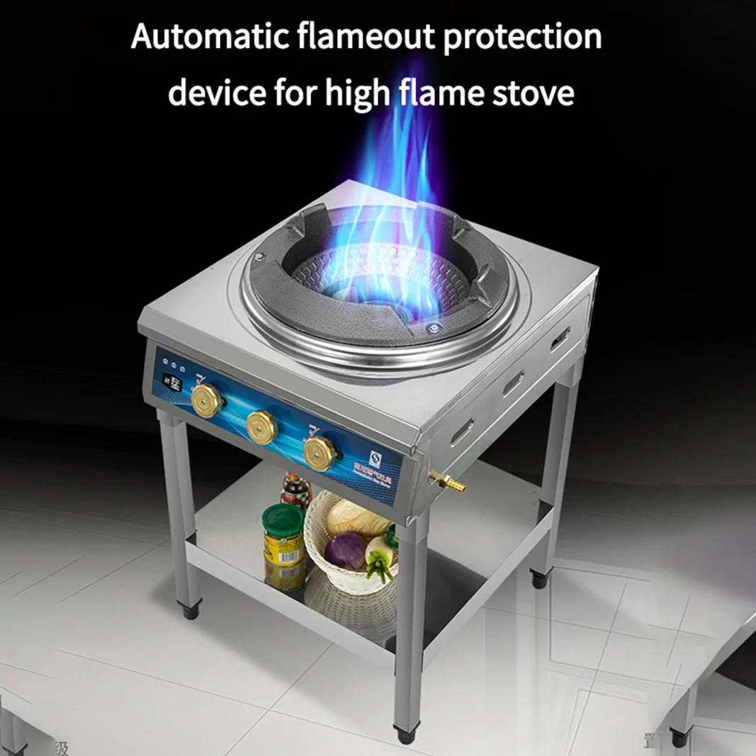 Fornello a gas da tavolo con fuoco feroce Fornello a gas per hotel commerciale Fornello da cucina GPL con bruciatore singolo verticale Risparmio energetico