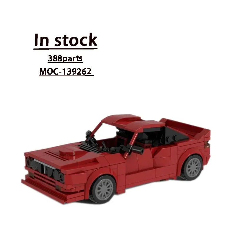 MOC- 139262   Vermelho novo pequeno carro esportivo de corrida bloco de construção modelo 388 peças moc criativo crianças aniversário bloco de construção brinquedo