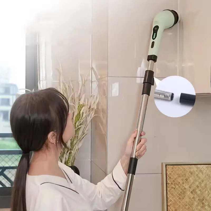 ホット販売ワイヤレス電動モップ多機能ロングハンドル家庭用スケーラブルクリーニングブラシ