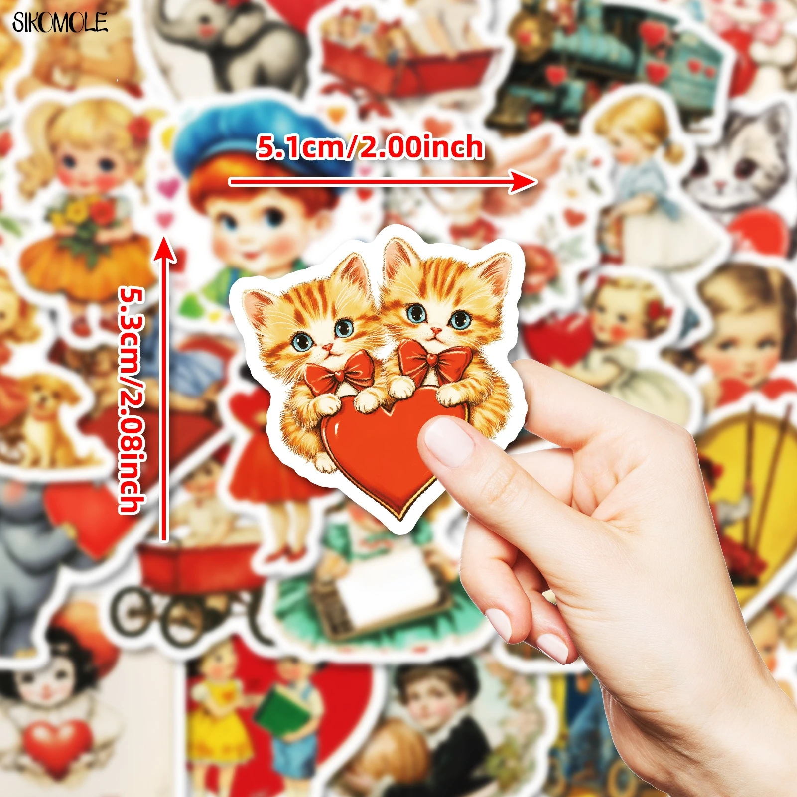 

10/30/50 шт., наклейки с героями мультфильмов в стиле ретро для маленьких девочек, каваи, американский стиль, эстетические наклейки «сделай сам», детские дорожные наклейки для багажа, набор наклеек с граффити