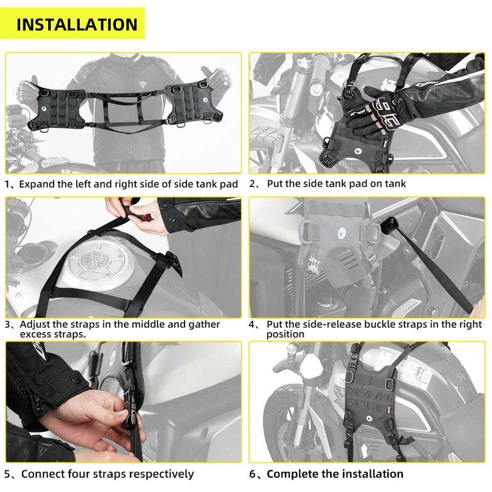 Rhinowalk Motorcycle Side Bag Base Fuel Tank Side Hanging System