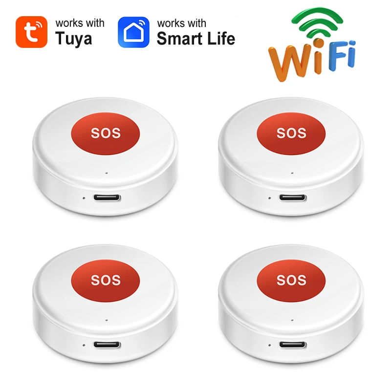 

Tuya WiFi SOS Button Emergency Panic Help Device Kids Elderly Hospital Care Smart Home Security Alarm APP Remote Control