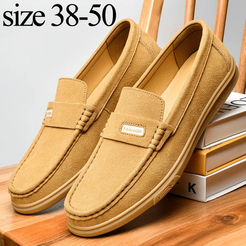 

plus Size 48 49 50 Men's Fashion Suede Leather Slip-On Loafers Driving Moccasins Soft Sole Casual Flats dropshipping
