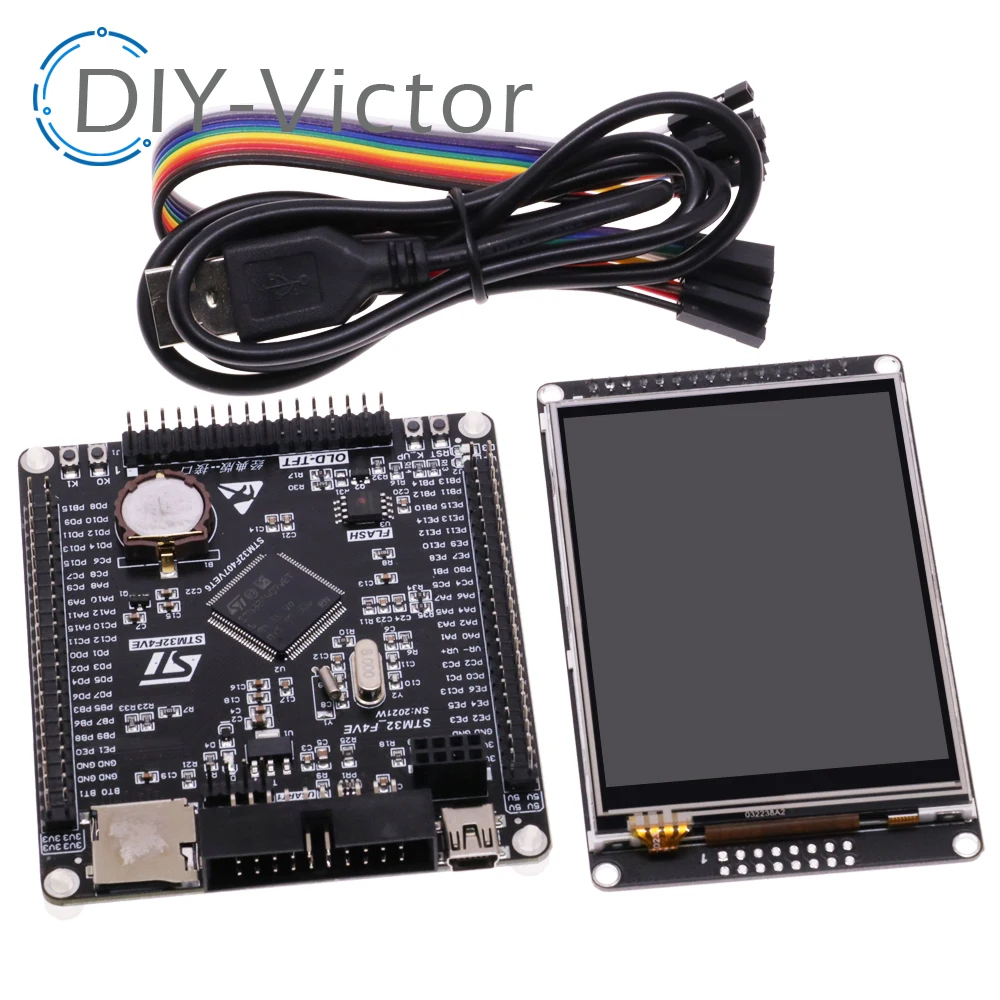 STM32F407VET6 Płytka rozwojowa Cortex-M4 STM32 Minimalna płytka do nauki systemu Płyta główna ARM + 3,2-calowy wyświetlacz LCD TFT z ekranem dotykowym