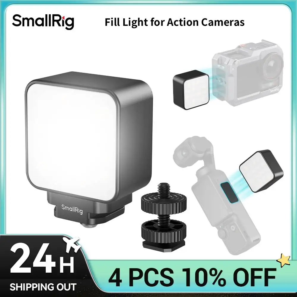 Image of SmallRig Pocket 4 Magnetisches Mini-LED-Videolicht für Actionkameras 3000K-6000K 500mAh Akku für DJI OSMO Action 6/5 Pro/4/Nano