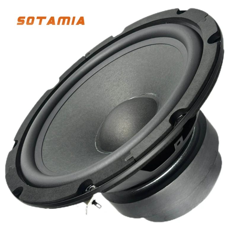 

SOTAMIA 1 шт. 8-дюймовый среднечастотный динамик 4 Ом 80-160 Вт с бумажным диффузором и резиновым кольцом, бытовой двухмагнитный низкочастотный динамик