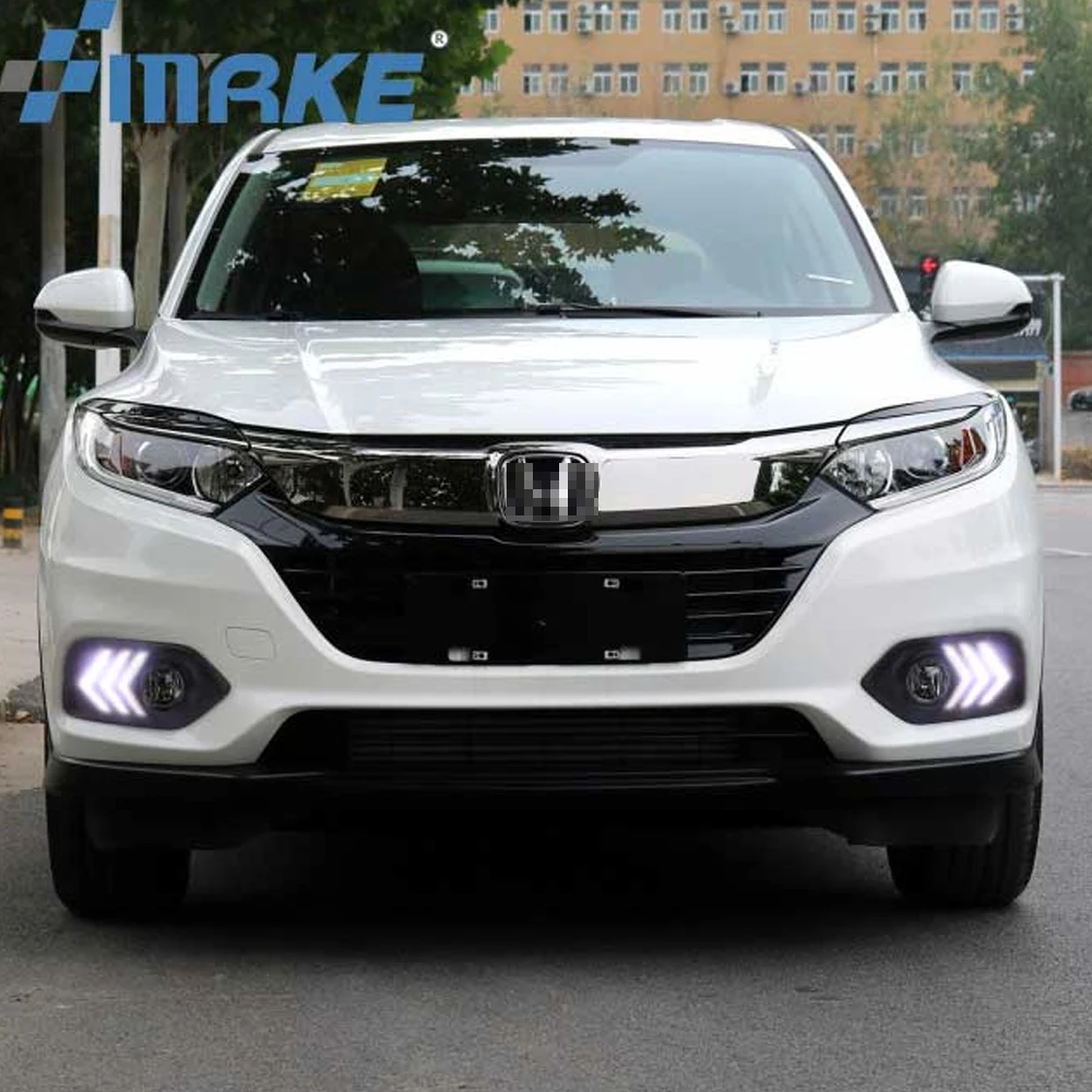 

Smrke 2Pcs White/Yellow LED Daytime Running Lights DRL Fog Lamps With Turn Signals Fit for Honda HRV HR-V EU 2018 2019 2020 2021