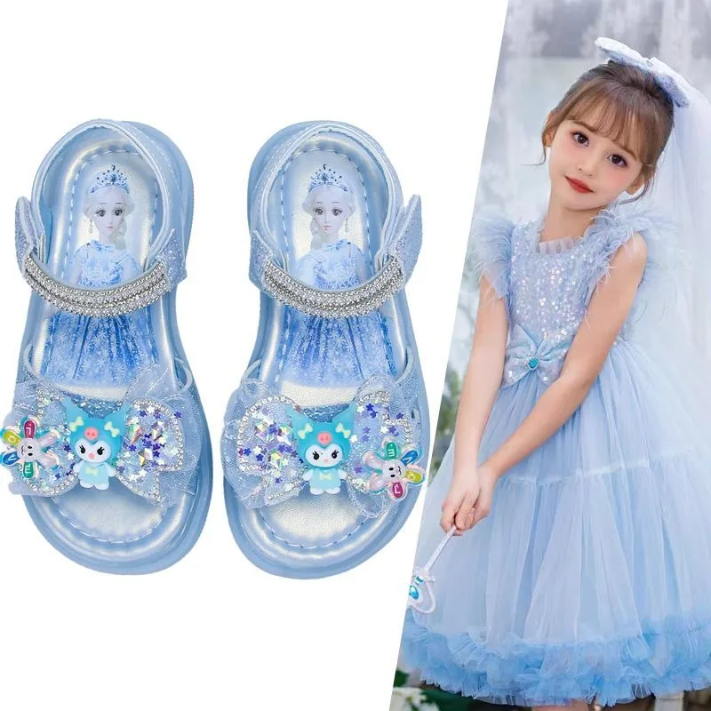 

Kuromi Anime Kawaii Sanrio Ins Casual Slipper Cute Cartoon Baby Shoes Children Princess Scandal Lovely Gifts for Girls