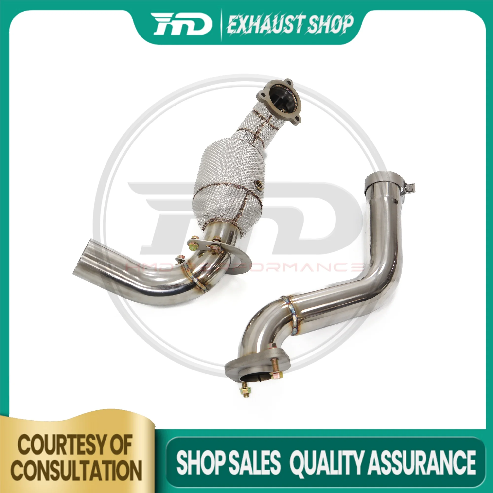 

HMD stainless steel exhaust system downpipe high flow baffle is suitable for Mercedes Benz CLA220 w117 auto parts