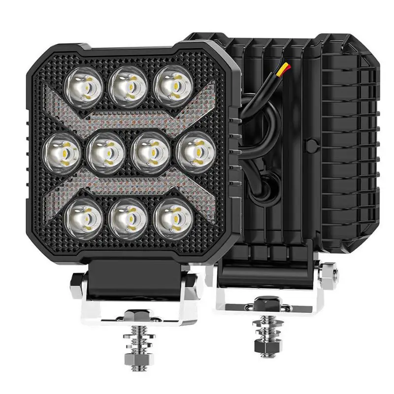 Square Tractor Lights LED Waterproof Off Road Lights 17W Multipurpose Driving Lights Auto Work Light For Trucks Tractors